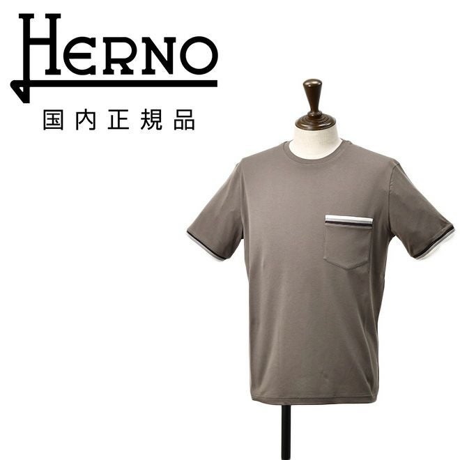 ヘルノ HERNO 半袖Tシャツ メンズ クルーネックカットソー コットン