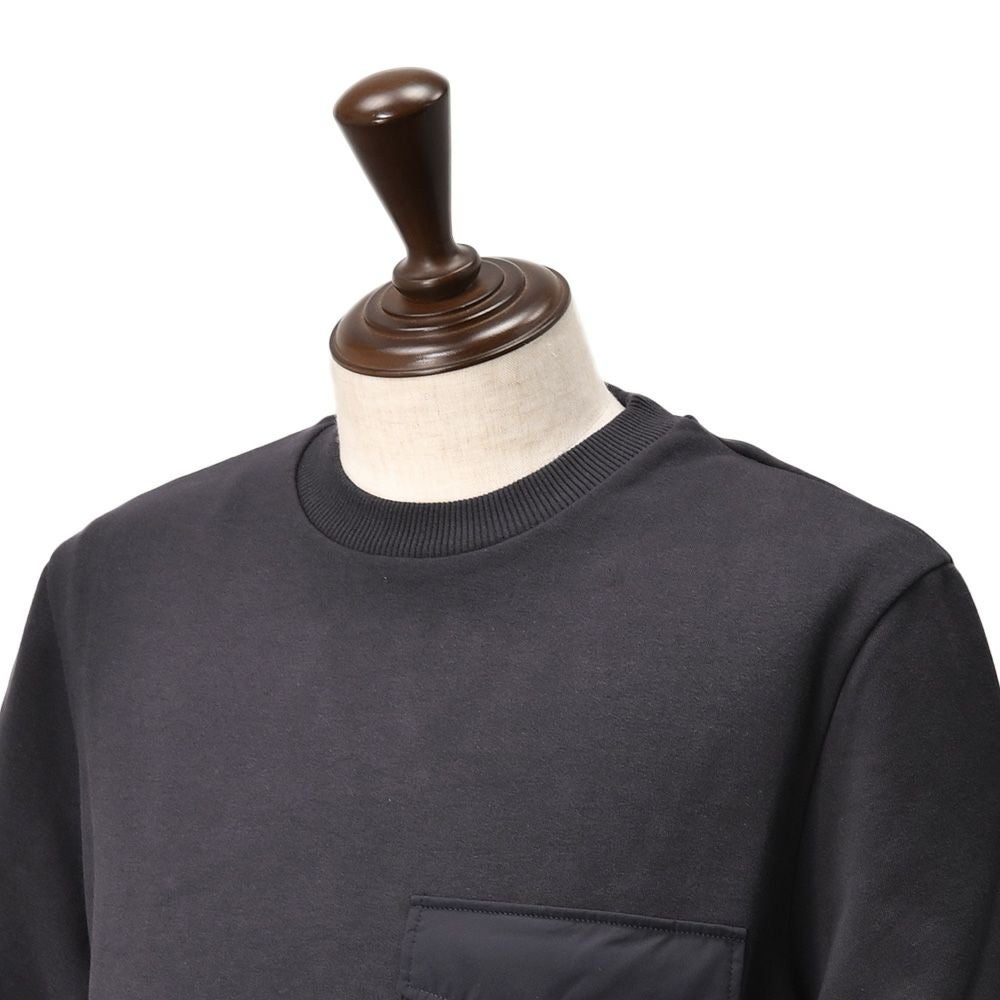 ヘルノリゾートHERNORESORT長袖トレーナーメンズスウェットシャツJG00041URコットンネイビー紺クルーネックロゴプレート胸ポケット国内正規品でらでら公式ブランド