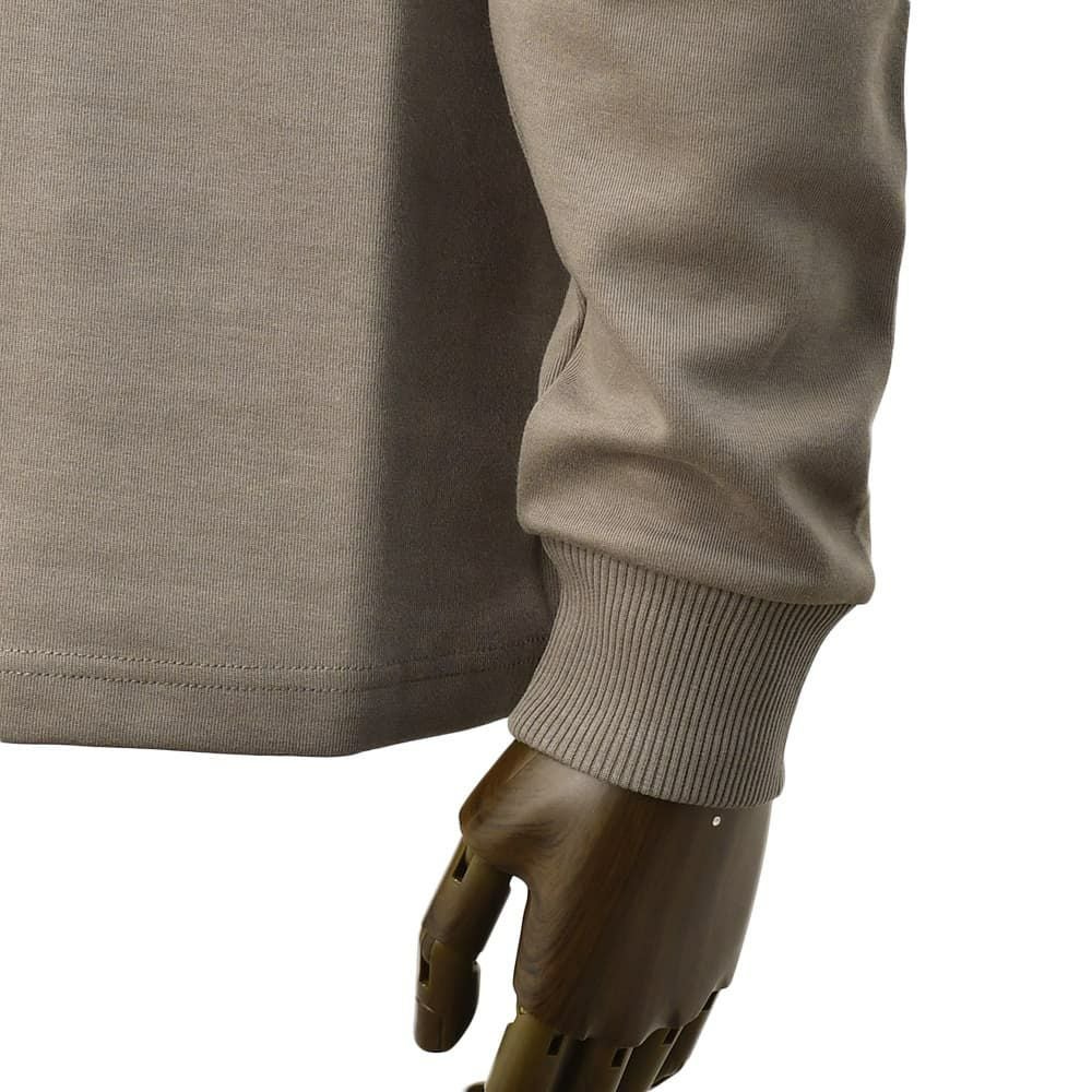 ヘルノリゾートHERNORESORT長袖トレーナーメンズスウェットシャツJG00041URコットングレーブラウンベージュクルーネックロゴプレート胸ポケット国内正規品でらでら公式ブランド