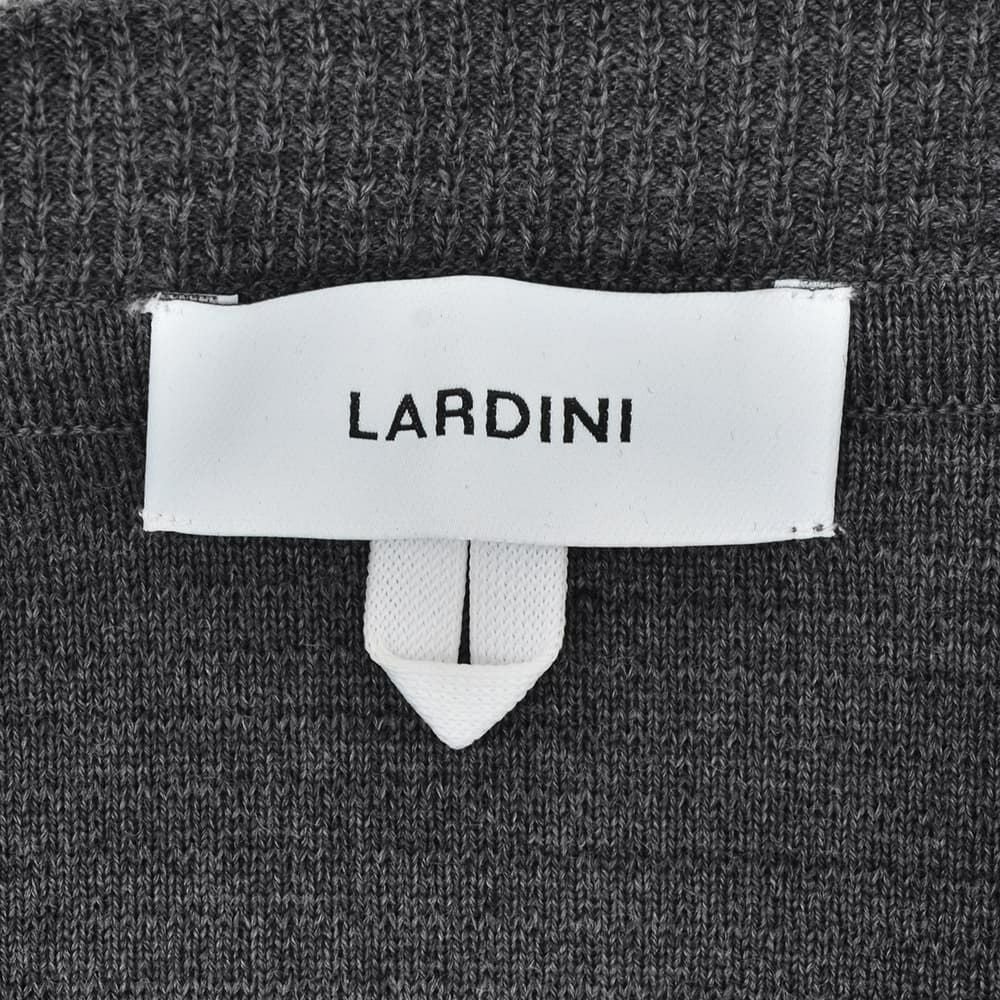 ラルディーニLARDINIニットジャケットメンズ2つ釦シングルフロントALJM56ウール100%チャコールグレーカーディガンブート二エール付国内正規品でらでら公式ブランド