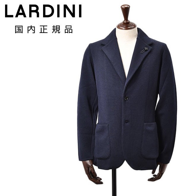 ラルディーニLARDINIニットジャケットメンズ2つ釦シングルフロントALJM56ウール100%ネイビーカーディガンブート二エール付国内正規品でらでら公式ブランド