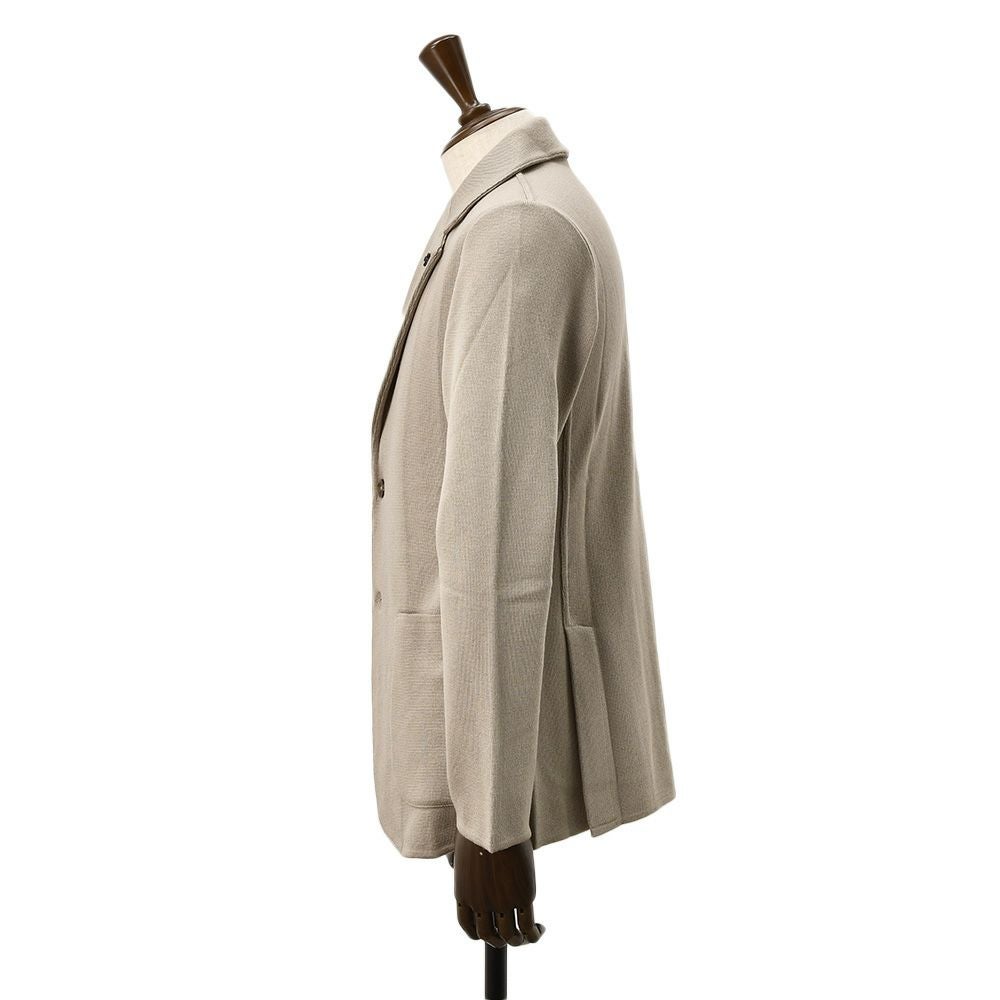 ラルディーニLARDINIニットジャケットメンズ2つ釦シングルフロントALJM56ウール100%グレージュカーディガンブート二エール付国内正規品でらでら公式ブランド