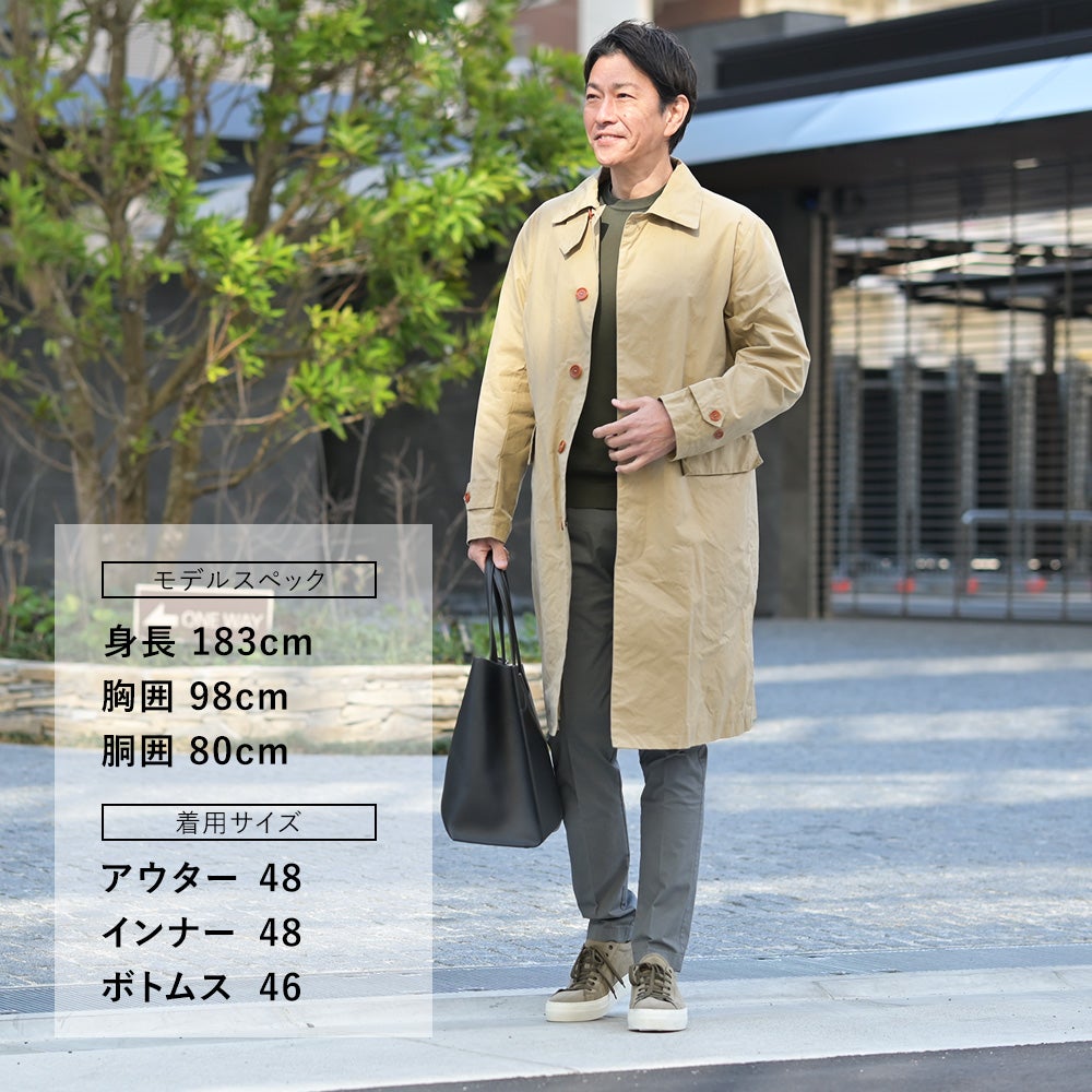 【ポイント8倍11/119:59まで】リンペルメアビレl'impermeabileステンカラーコートメンズロング丈アウターSILVANOSTRONGWAXCOTTONストロングワックスコットンベージュレギュラーフィット国内正規品でらでら公式ブランド