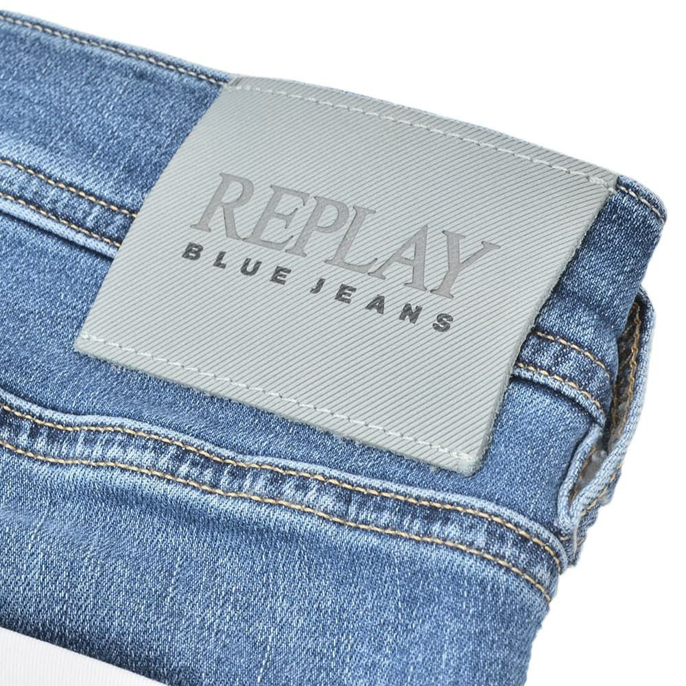 リプレイREPLAYデニムジーンズメンズGROVERグローバーモデルHyperflexシリーズコットンストレッチブルーウォッシュレギュラーテーパードシルエットミドルオンス国内正規品でらでら公式ブランド