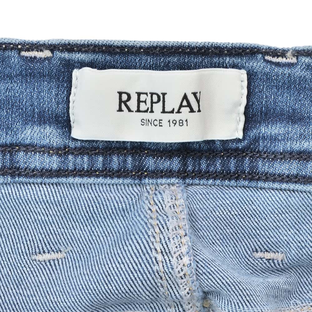 リプレイREPLAYデニムジーンズメンズGROVERグローバーモデルHyperflexシリーズコットンストレッチブルーウォッシュレギュラーテーパードシルエットミドルオンス国内正規品でらでら公式ブランド