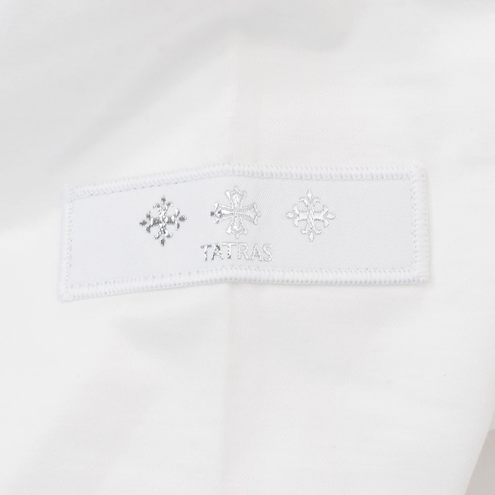 タトラスTATRAS長袖TシャツメンズクルーネックカットソーオスモOSMOホワイト白コットンジャージー左袖同色ロゴワッペンリラックスシルエット裾スリット国内正規品でらでら公式ブランド