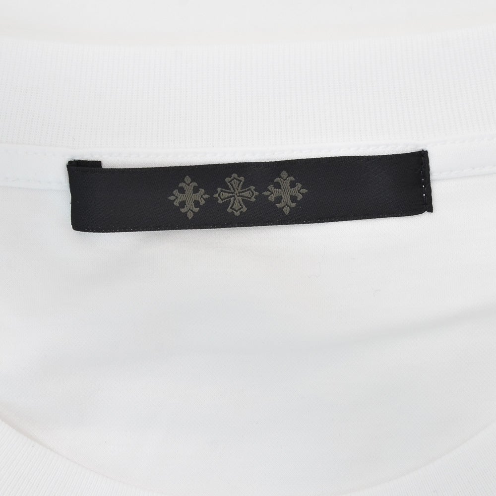 タトラスTATRAS長袖TシャツメンズクルーネックカットソーオスモOSMOホワイト白コットンジャージー左袖同色ロゴワッペンリラックスシルエット裾スリット国内正規品でらでら公式ブランド