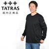 タトラスTATRAS長袖TシャツメンズクルーネックカットソーオスモOSMOブラック黒コットンジャージー左袖同色ロゴワッペンリラックスシルエット裾スリット国内正規品でらでら公式ブランド