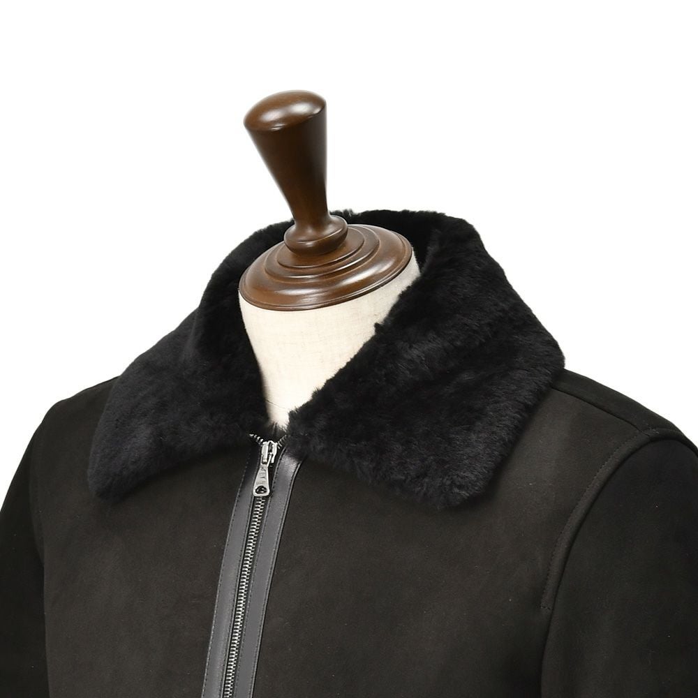 エンメティEMMETIフライトジャケットメンズM-3型ブルゾンオーウェルORWELLスペシャルムートンブラック黒レギュラーカラー数量限定国内正規品でらでら公式ブランド