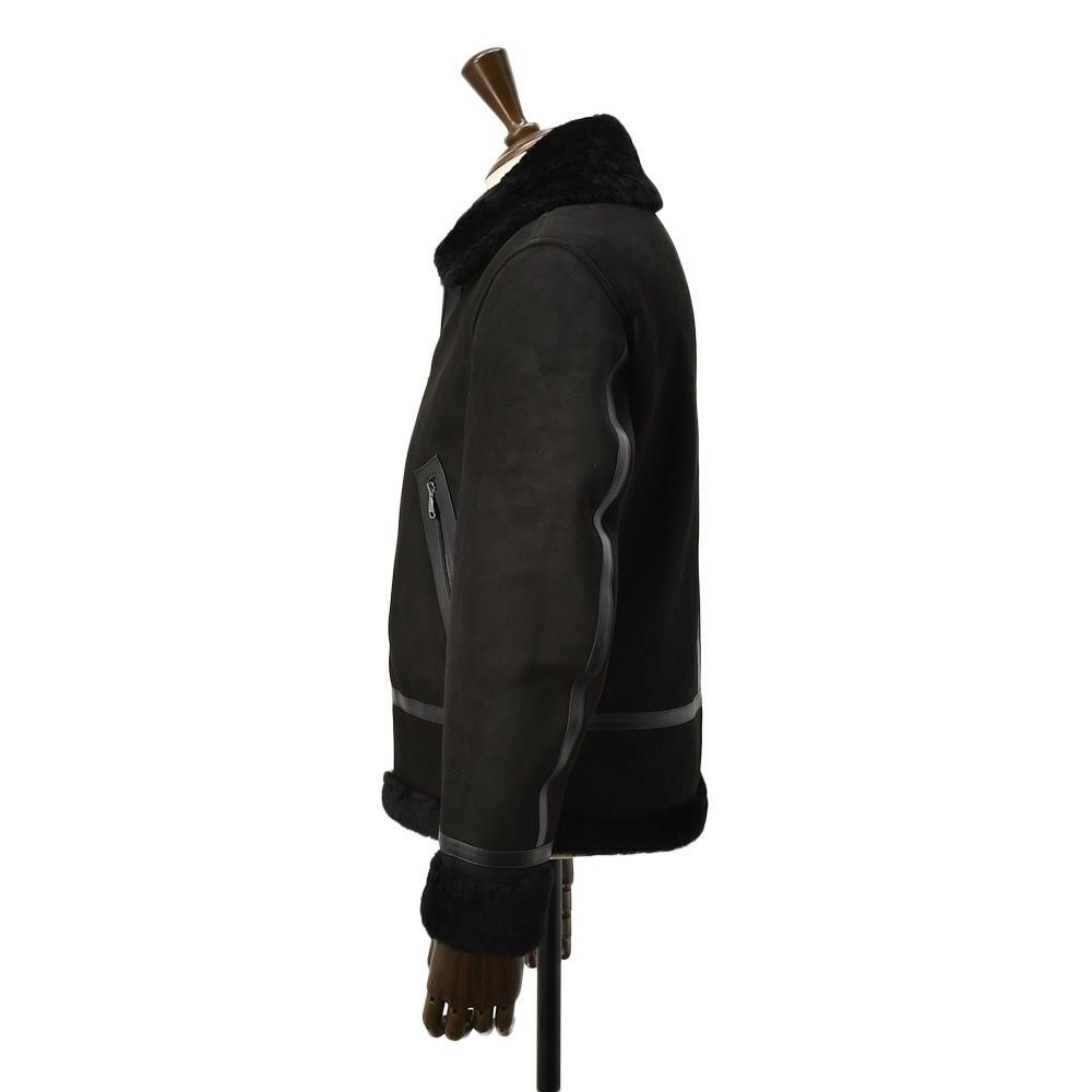 エンメティEMMETIフライトジャケットメンズM-3型ブルゾンオーウェルORWELLスペシャルムートンブラック黒レギュラーカラー数量限定国内正規品でらでら公式ブランド