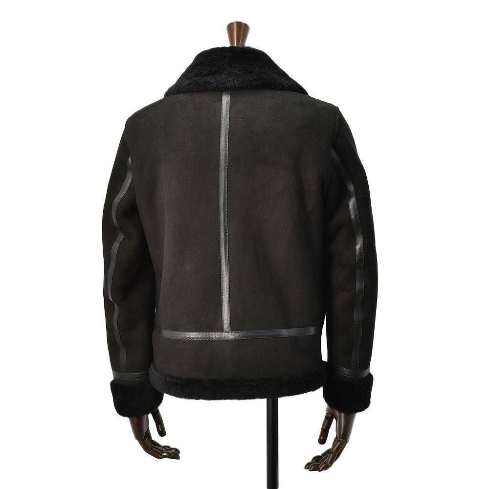 エンメティEMMETIフライトジャケットメンズM-3型ブルゾンオーウェルORWELLスペシャルムートンブラック黒レギュラーカラー数量限定国内正規品でらでら公式ブランド