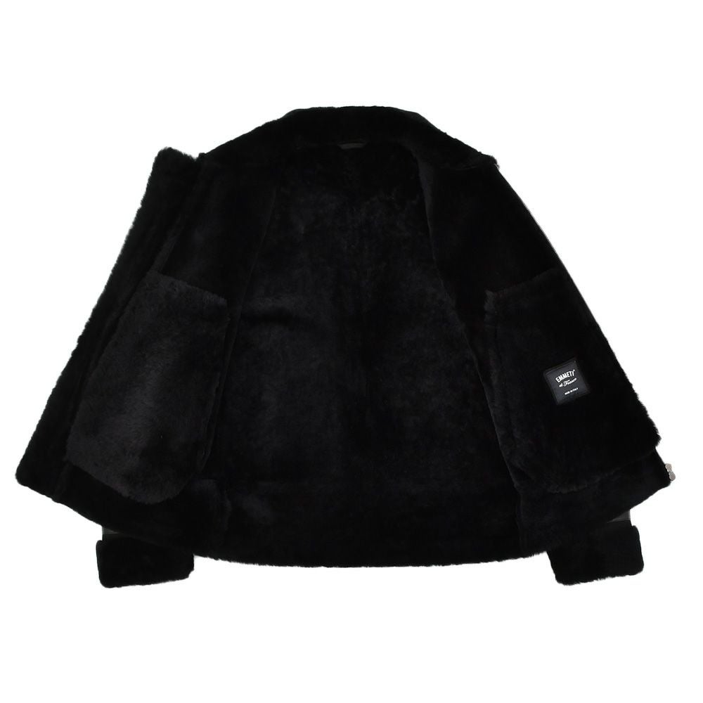 エンメティEMMETIフライトジャケットメンズM-3型ブルゾンオーウェルORWELLスペシャルムートンブラック黒レギュラーカラー数量限定国内正規品でらでら公式ブランド