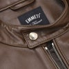 エンメティEMMETIシングルライダースジャケットメンズレザーブルゾンJURIユリスペシャルラムナッパレザーブラウン茶ショート丈数量限定国内正規品でらでら公式ブランド
