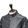 エンメティEMMETIシングルライダースジャケットメンズレザーブルゾンJURIユリスペシャルラムナッパレザーミッドナイト濃紺ショート丈数量限定国内正規品でらでら公式ブランド