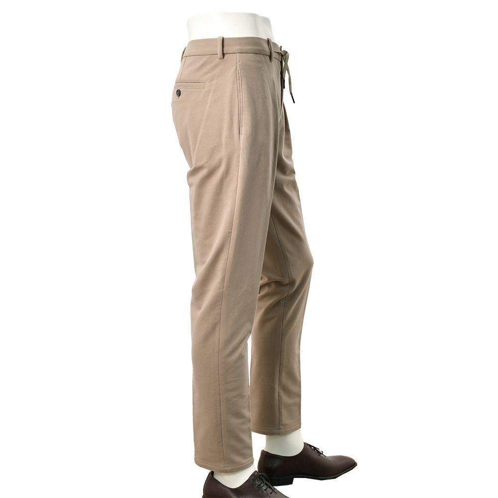 チルコロCIRCOLO1901イージースラックスメンズコットンジャージカシミヤタッチブラウンベージュ裏起毛秋冬新作セットアップ対応ワンプリーツ国内正規品でらでら公式ブランド