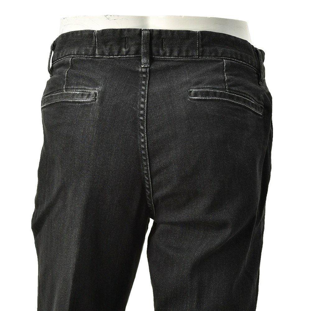 レッドカードトーキョーREDCARDTOKYOデニムスラックスメンズストレッチジーンズSlackスラック3者混生地ブラックユーズド1プリーツセンタークリーススリムテーパードでらでら公式ブランド