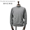 フィリッポデローレンティスFILIPPODELAURENTIISモックネックニットメンズハイゲージメリノウールグレー長袖スリムフィット16ゲージ国内正規品でらでら公式ブランド