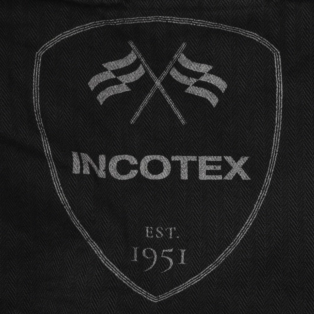 インコテックスINCOTEXSLACKSコットンパンツメンズチノスラックス100番ストレッチツイルブラック黒ノープリーツ製品染めスリムフィット刺繍ブランドロゴ国内正規品でらでら公式ブランド