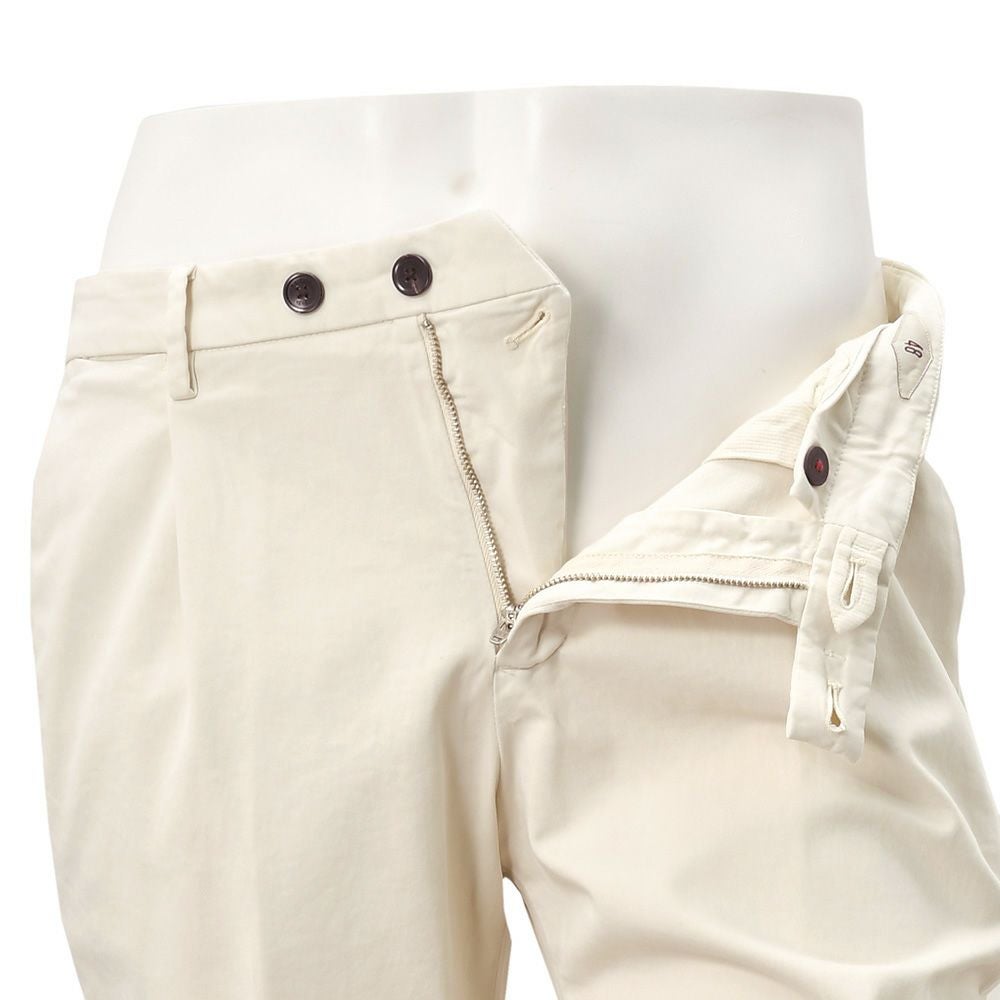 ブリリアBRIGLIA1949モールスキンパンツメンズコットンスラックスBG07モデルアイボリー白1プリーツテーパードシルエットガーメントダイ3点留めフロント国内正規品でらでら公式ブランド