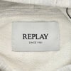リプレイREPLAYプルオーバーパーカーメンズフーディースウェットシャツコットンテリー素材ライトグレーブランドロゴ刺繍裏パイルドローコード付き国内正規品でらでら公式ブランド