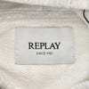 リプレイREPLAYプルオーバーパーカーメンズフーディースウェットシャツコットンテリー素材ライトグレーブランドロゴ刺繍裏パイルドローコード付き国内正規品でらでら公式ブランド