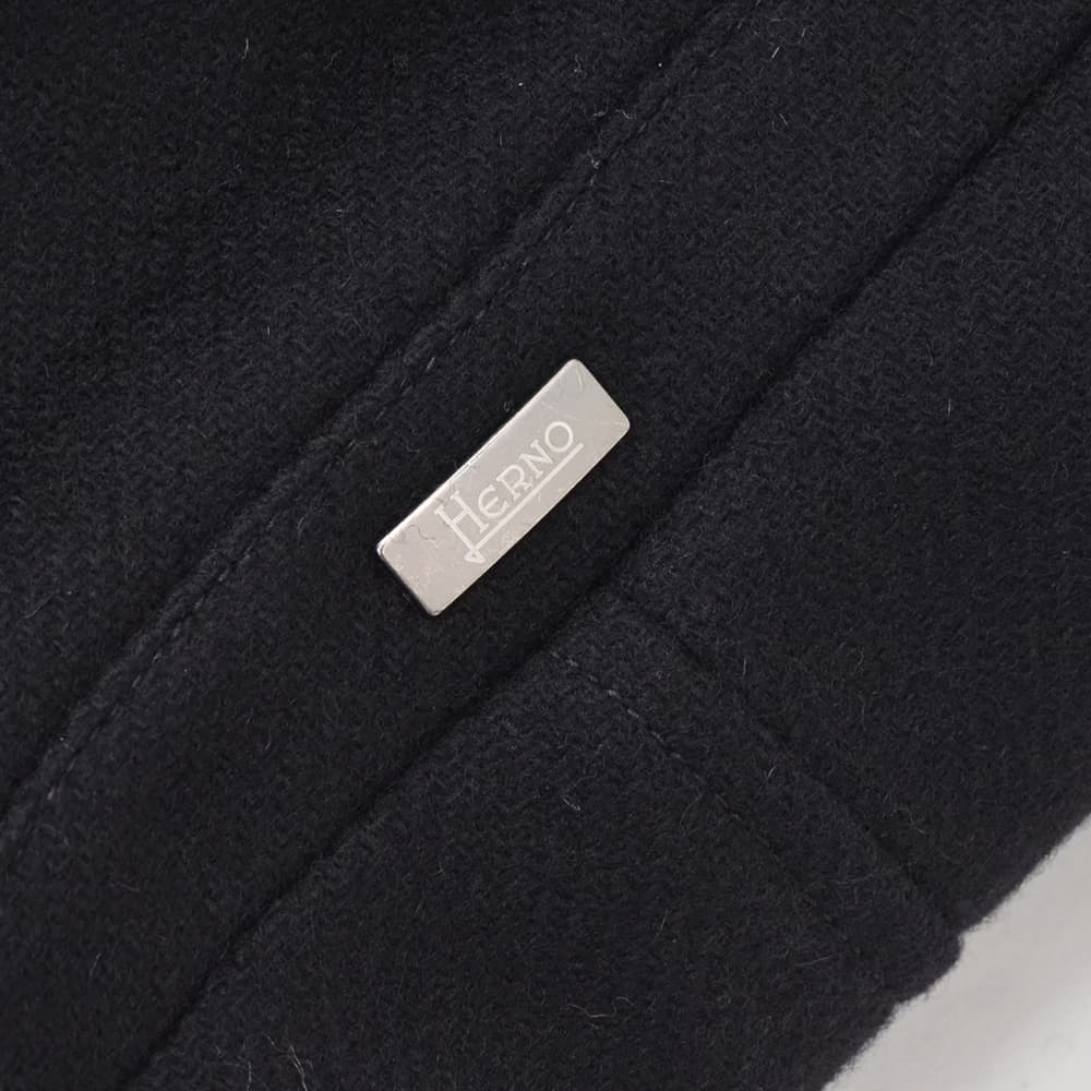 【ポイント8倍11/119:59まで】ヘルノHERNOチェスターコートメンズCA000202Uメルトンウールブラック黒シングルフロント取り外し可能中綿前立てロング丈国内正規品でらでら公式ブランド