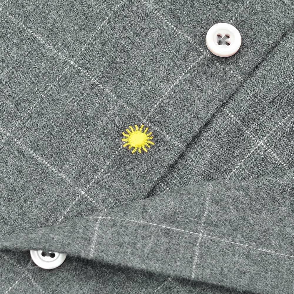 ジャンネットGIANNETTO長袖シャツメンズフランネルコットン100%グレー×ホワイト格子柄ヴィンチフィットVINCIFITホリゾンタルカラー国内正規品でらでら公式ブランド