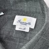 ジャンネットGIANNETTO長袖シャツメンズフランネルコットン100%グレー×ホワイト格子柄ヴィンチフィットVINCIFITホリゾンタルカラー国内正規品でらでら公式ブランド