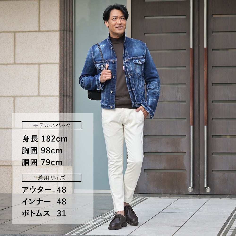 アントレアミENTREAMISコットンパンツメンズチノスラックス8188モデルストレッチコットンツイルオフホワイト白スリムテーパードアイコンパッチ国内正規品でらでら公式ブランド