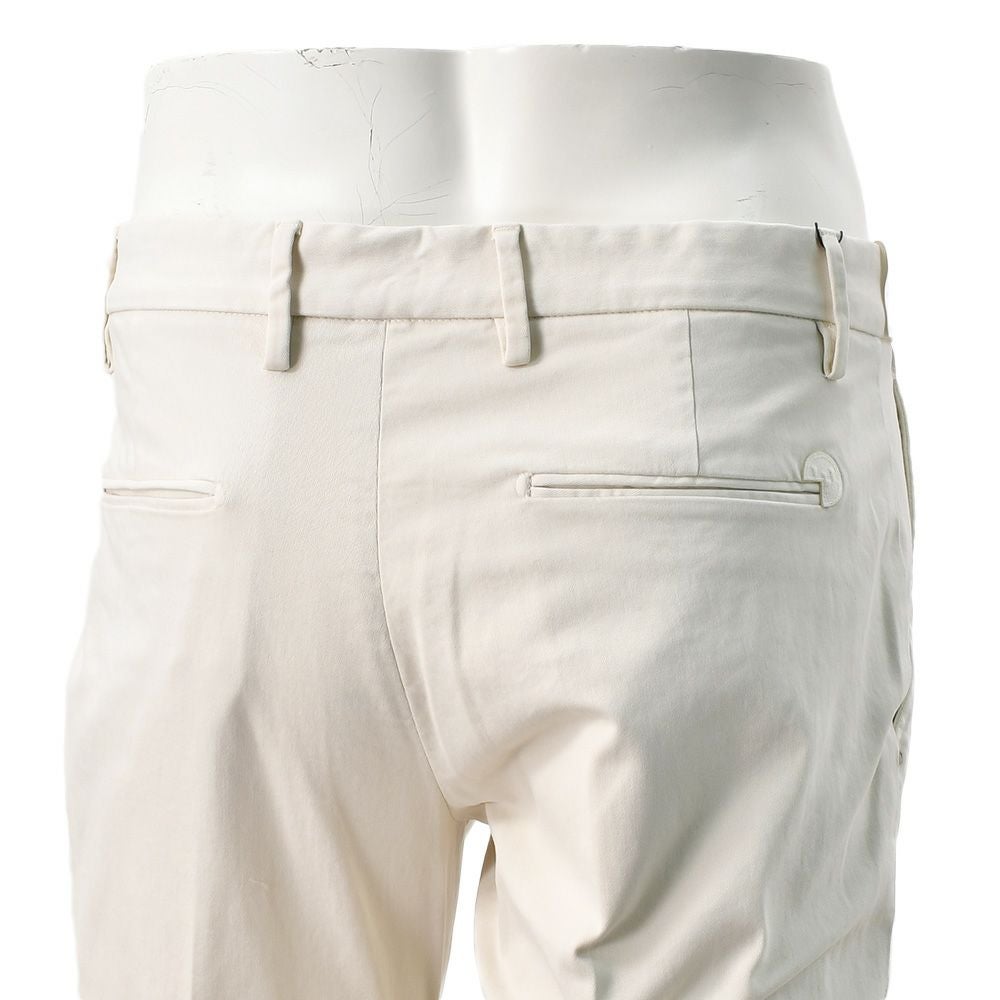 アントレアミENTREAMISコットンパンツメンズチノスラックス8188モデルストレッチコットンツイルオフホワイト白スリムテーパードアイコンパッチ国内正規品でらでら公式ブランド