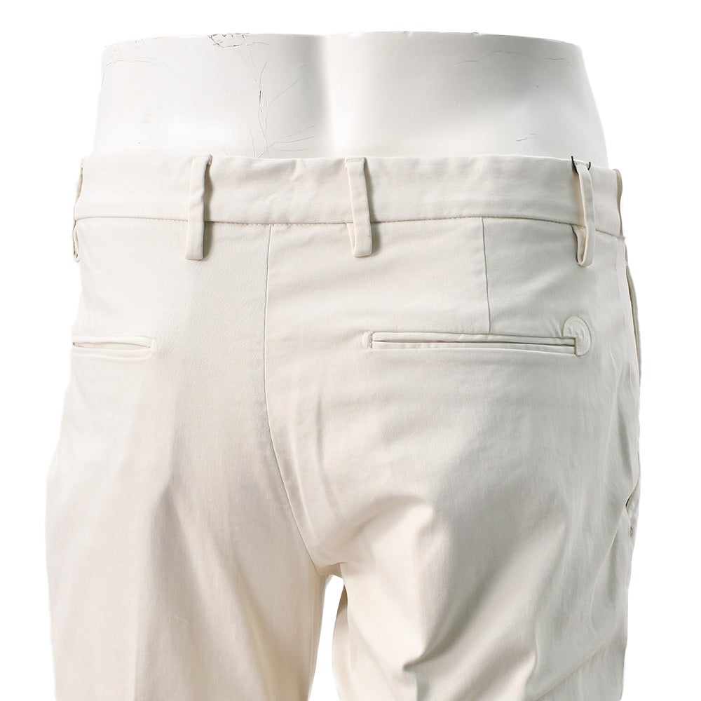 アントレアミENTREAMISコットンパンツメンズチノスラックス8188モデルストレッチコットンツイルオフホワイト白スリムテーパードアイコンパッチ国内正規品でらでら公式ブランド