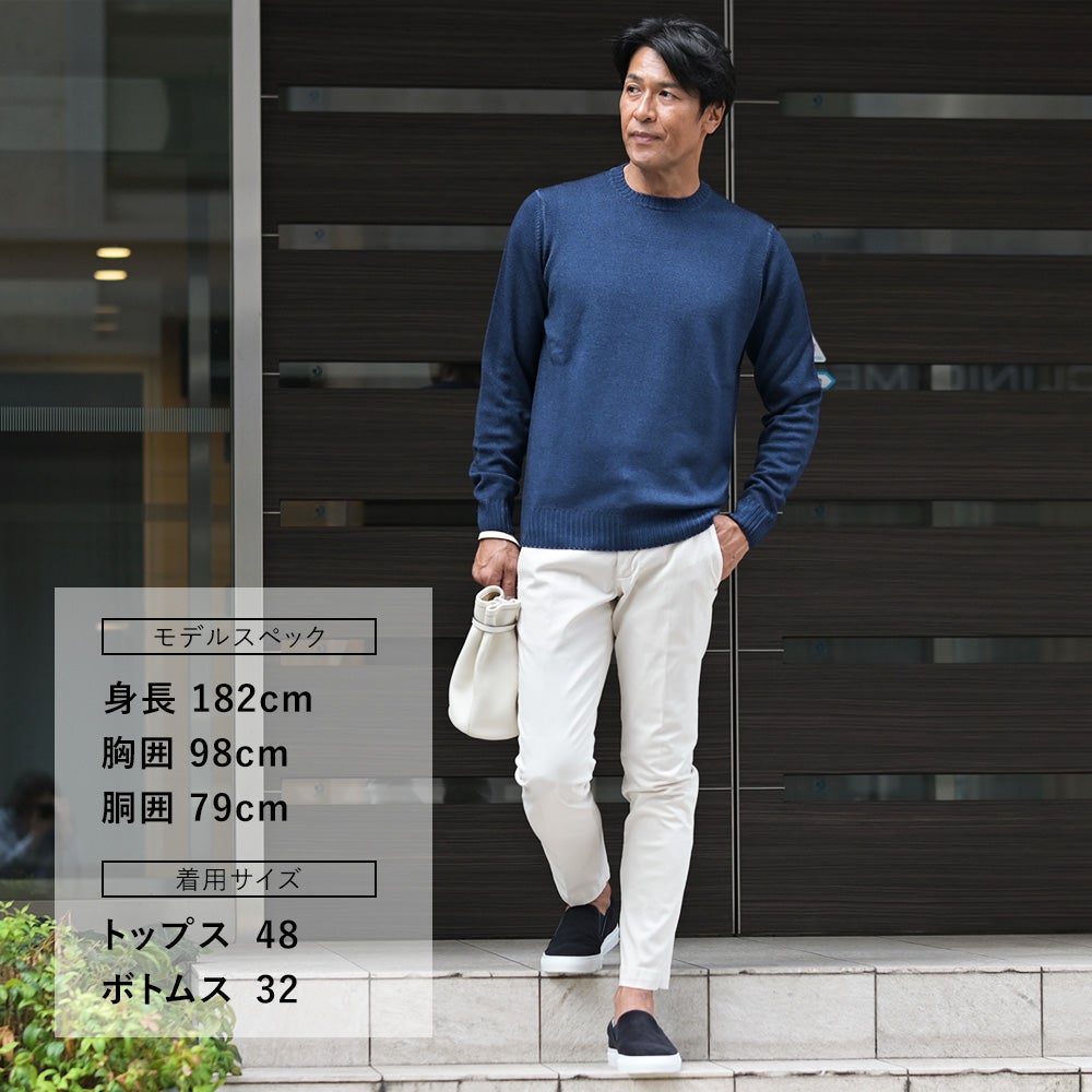 アントレアミENTREAMISコットンパンツメンズチノスラックス8188モデルストレッチコットンツイルオフホワイト白スリムテーパードアイコンパッチ国内正規品でらでら公式ブランド