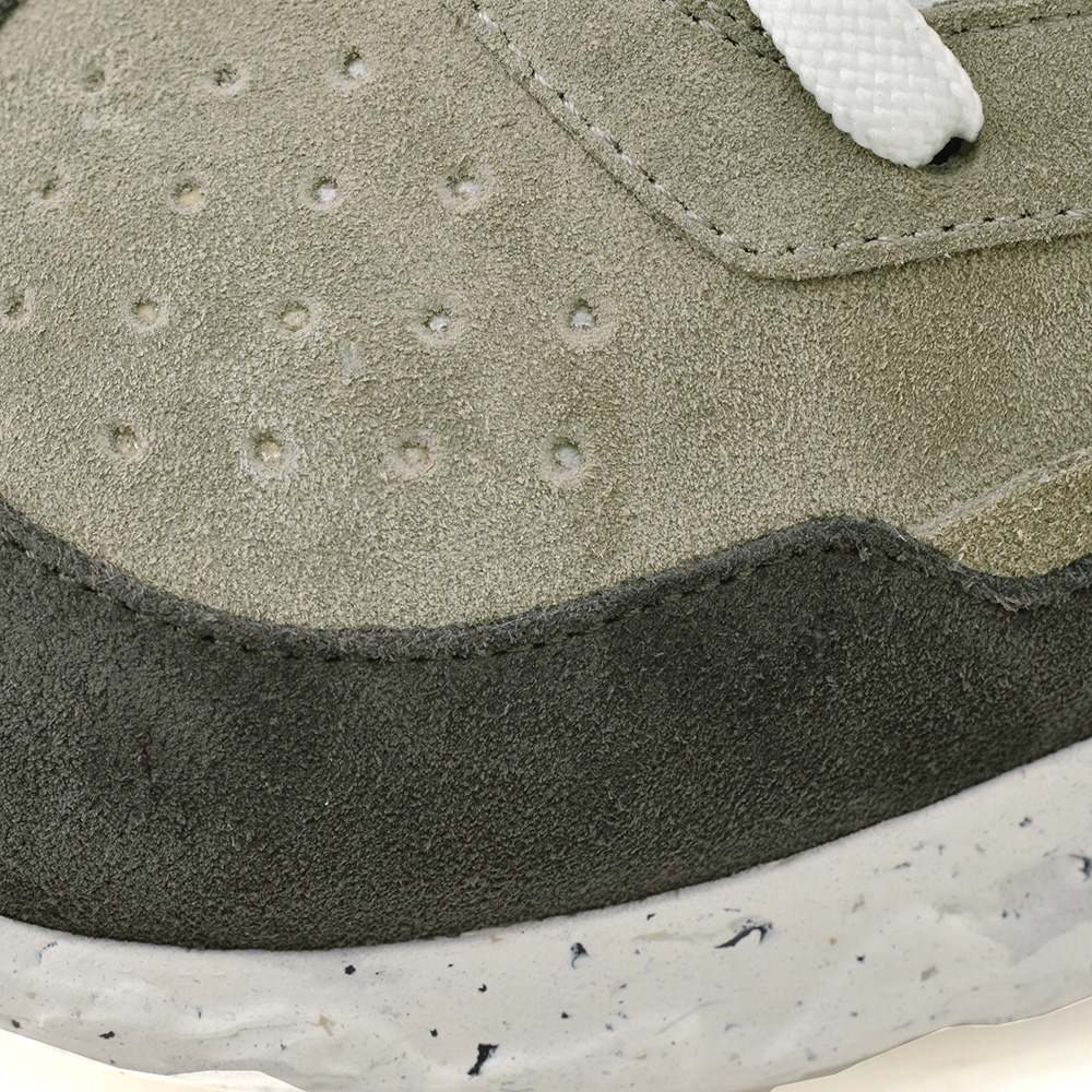 ブロックス79BLOCKS79レザースニーカーメンズレースアップシューズCOBIコビモデルスエードグレー×チャコールナンバリング風デザイン厚底ソール国内正規品でらでら公式ブランド