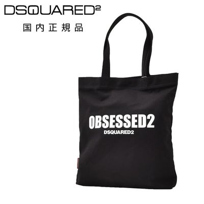 ディースクエアードDSQUARED2トートバッグ男女兼用S82SPM0096キャンバス生地ブラック黒OBSESSED2国内正規品でらでら公式ブランド