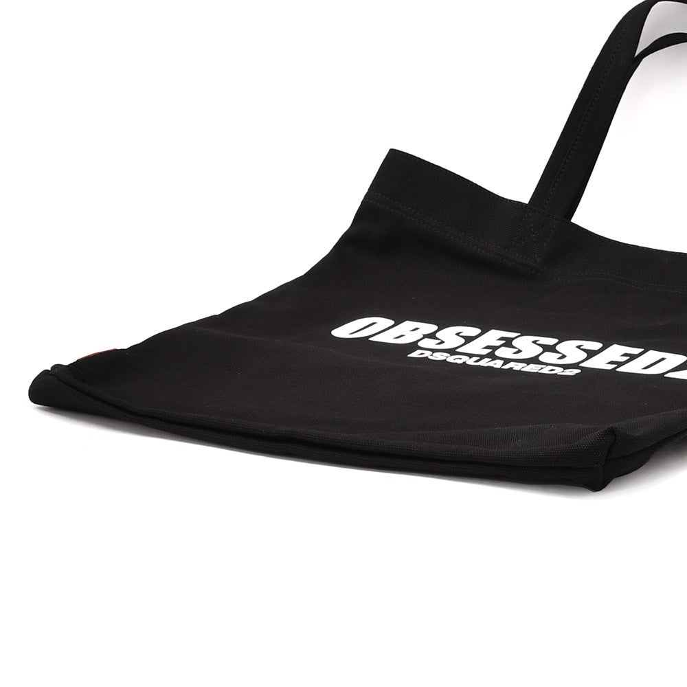 ディースクエアードDSQUARED2トートバッグ男女兼用S82SPM0096キャンバス生地ブラック黒OBSESSED2国内正規品でらでら公式ブランド