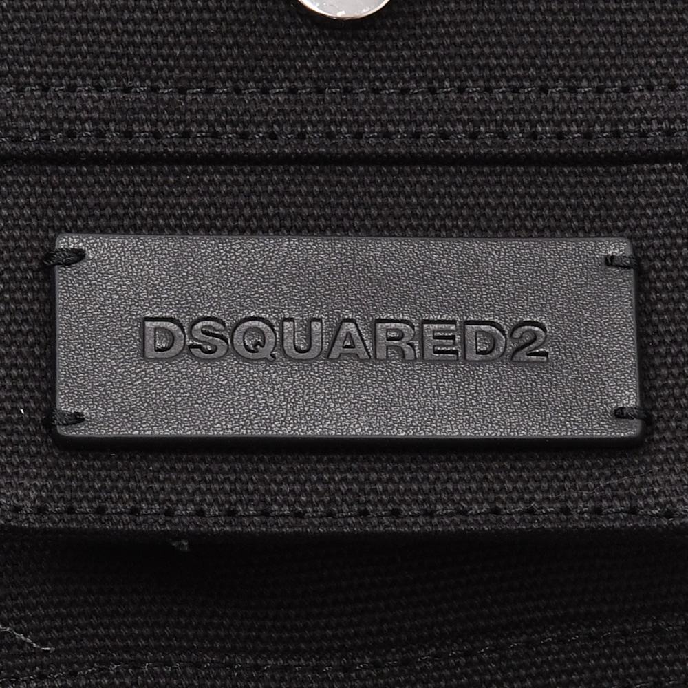 ディースクエアードDSQUARED2トートバッグ男女兼用S82SPM0096キャンバス生地ブラック黒OBSESSED2国内正規品でらでら公式ブランド