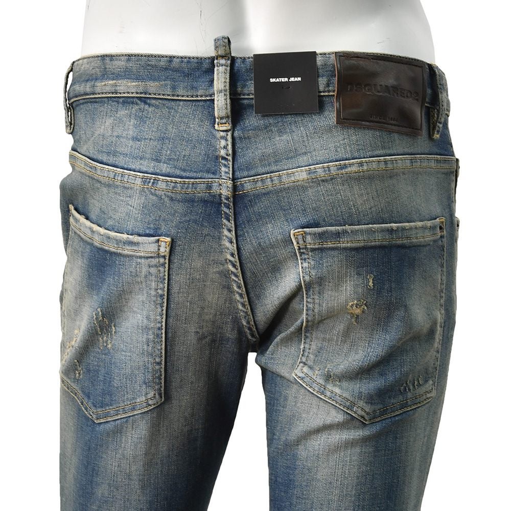 ディースクエアードDSQUARED2スリムテーパードデニムメンズコットンストレッチジーンズSKATERJEANスケータージーンヴィンテージブルー国内正規品でらでら公式ブランド