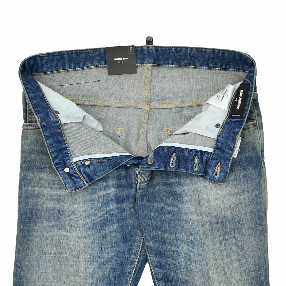 ディースクエアードDSQUARED2スリムテーパードデニムメンズコットンストレッチジーンズSKATERJEANスケータージーンヴィンテージブルー国内正規品でらでら公式ブランド