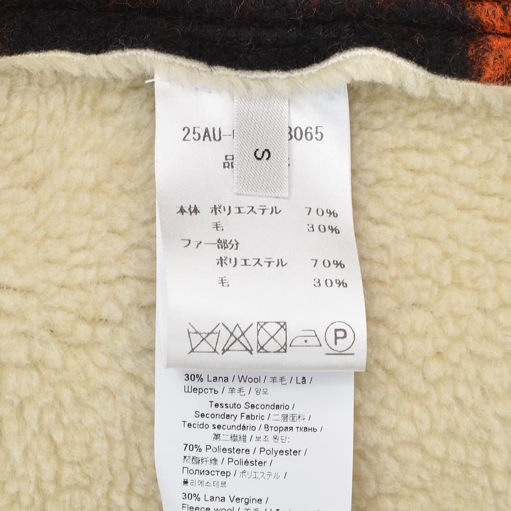 ヌメロヴェントゥーノN°21チェック柄ブルゾンメンズマッキノウジャケットウール混生地レッド×チャコール裏ボア仕様リラックスシルエット国内正規品でらでら公式ブランド