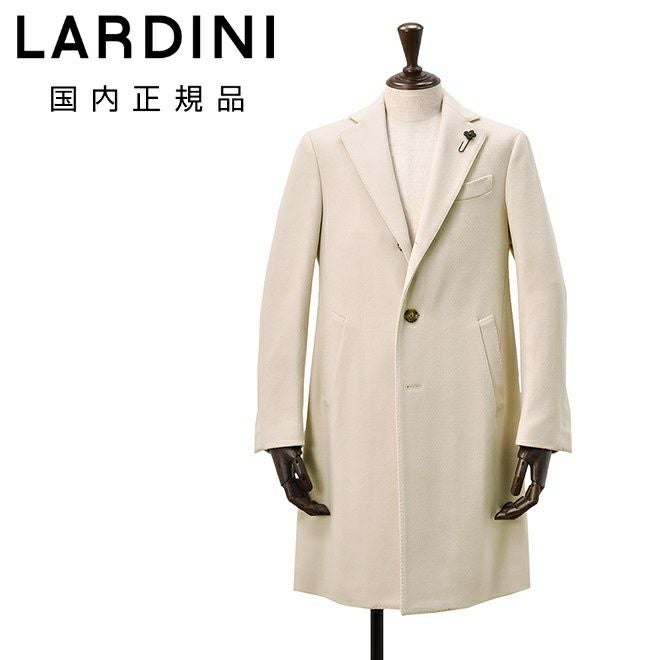 【ポイント8倍11/119:59まで】ラルディーニLARDINIチェスターコートメンズ段返り3つ釦シングルフロントJC23636Qメルトンウールクリームノッチドラペル仕様アンフィニッシュ袖ボタン付け代金込み国内正規品でらでら公式ブランド
