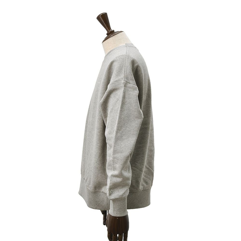 タトラスTATRAS長袖トレーナーメンズスウェットシャツフィダシオFIDASIOシルケットコットングレー左袖エンボスロゴ裏パイル仕様ドロップショルダーリラックスフィット国内正規品でらでら公式ブランド