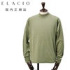 エラシオELACIOモックネックカットソーメンズ長袖Tシャツコットンスムースジャージーカーキ袖口釦仕様無地デザインレギュラーシルエット国内正規品でらでら公式ブランド