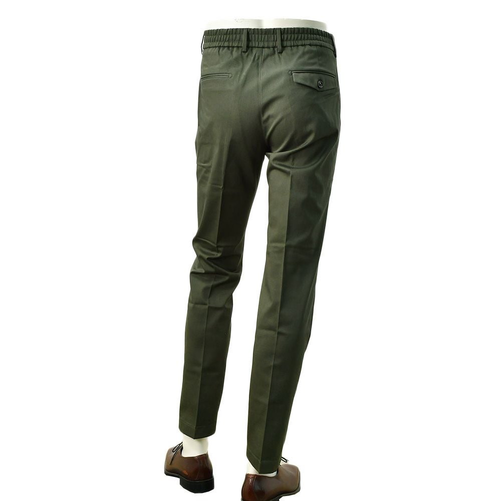 ベルウィッチBERWICHチノスラックスメンズベルトBERTOコットンパンツオリーブグリーン1プリーツシャーリング仕様サイドアジャスター釦国内正規品でらでら公式ブランド