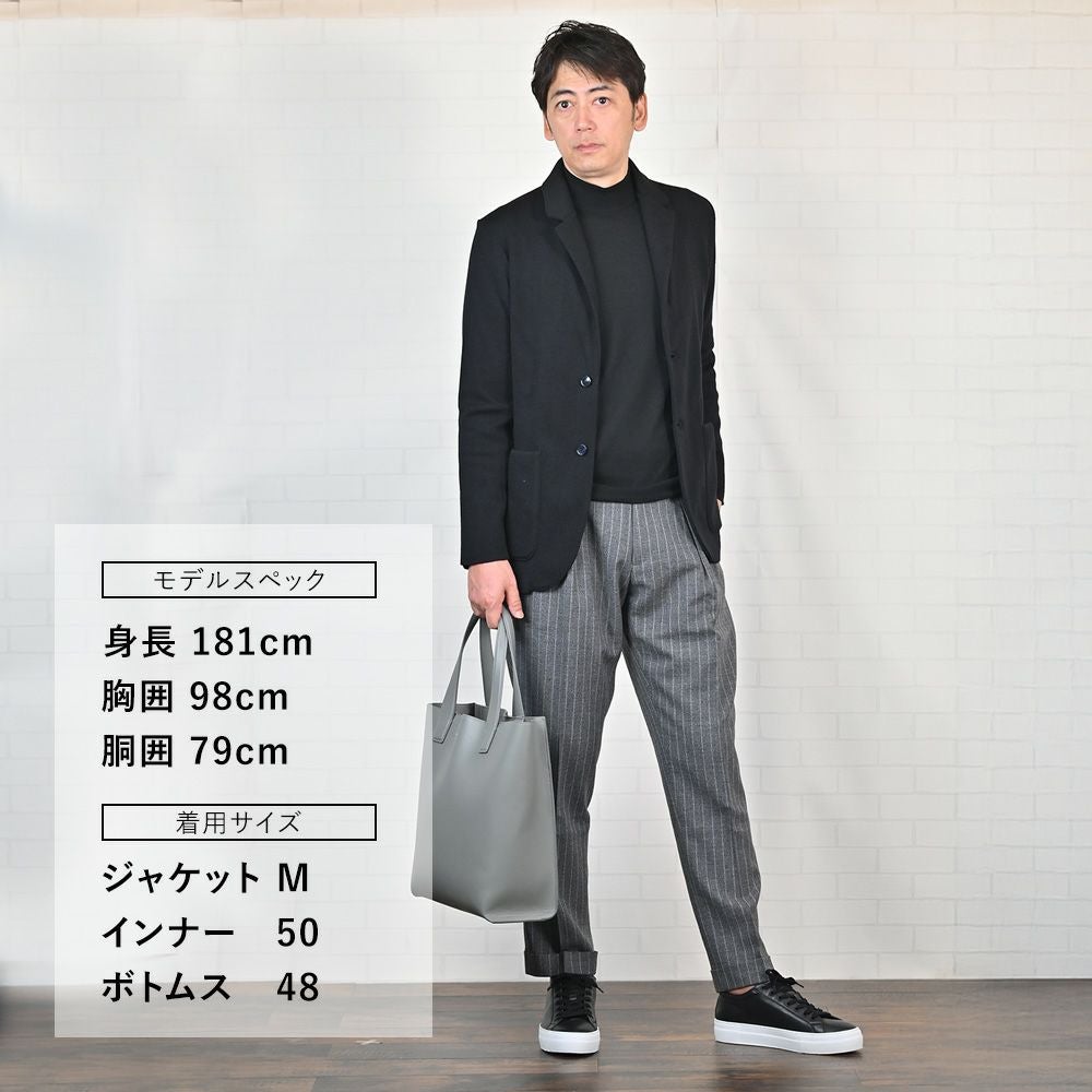 ベルウィッチBERWICHスラックスメンズSCOTCHスコッチ2インプリーツパンツハイツイストライトウールグレー×ホワイトアジャスター調節ワイドテーパードクロップド丈国内正規品でらでら公式ブランド