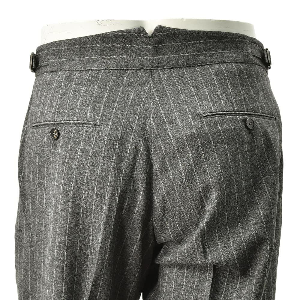 ベルウィッチBERWICHスラックスメンズSCOTCHスコッチ2インプリーツパンツハイツイストライトウールグレー×ホワイトアジャスター調節ワイドテーパードクロップド丈国内正規品でらでら公式ブランド