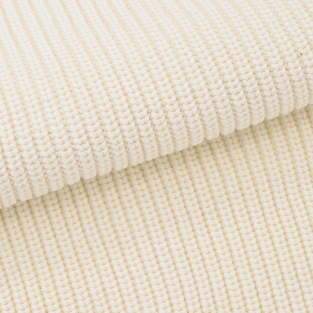 カネルKANELL長袖ニットメンズローゲージセーターリブ編みカンカルCANCALEクルーネックミルクオフホワイト無地オーガニックコットン国内正規品でらでら公式ブランド