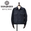 シーグリーンSeagreenトラッカージャケットメンズミリタリーブルゾンECOSUEDETRACKERJACKETエコスエード素材リサイクルポリエステルネイビー紺オーバーサイズ国内正規品でらでら公式ブランド