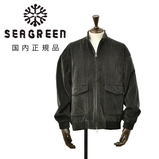 シーグリーンSeagreenフライトジャケットメンズハリントンジャケットOGCORDUROYHARRINGTONJACKETコーデュロイ素材ブラック黒リラックスシルエット国内正規品でらでら公式ブランド
