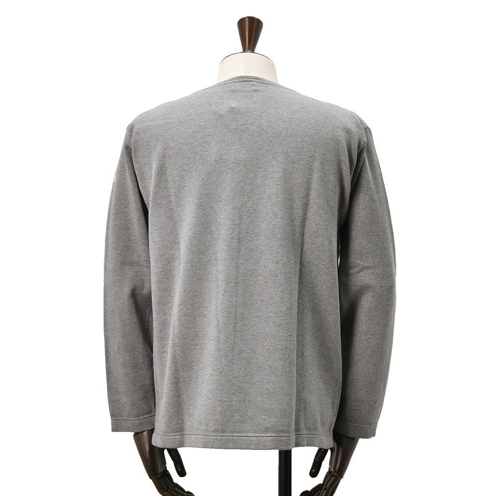 カネルKANELLバスクシャツメンズ長袖ニットソーボナパルトBONAPARTEクルーネック仕様メランジグレー無地オーガニックコットンヴィンテージリブ国内正規品でらでら公式ブランド