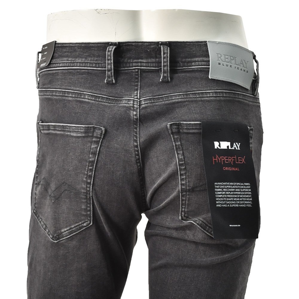 リプレイREPLAYストレッチデニムメンズストレートジーンズGROVERグローバーモデルHyperflexシリーズブラックウォッシュ11.5オンスコインポケットセルビッチテープ仕様国内正規品でらでら公式ブランド
